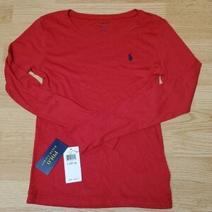 Polo by Ralph Lauren Vibrant Red Tee *see Photos And Description